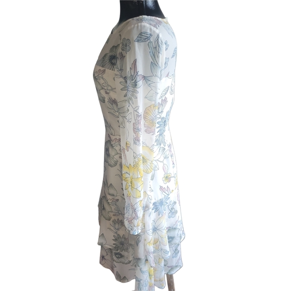Cupcakes And Cashmere Floral Sheer Long Sleeve Dress 8 - Picture 6 of 8